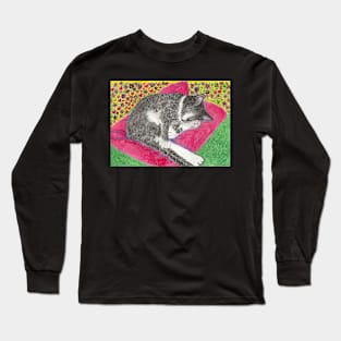 Sleeping tuxedo cat Long Sleeve T-Shirt